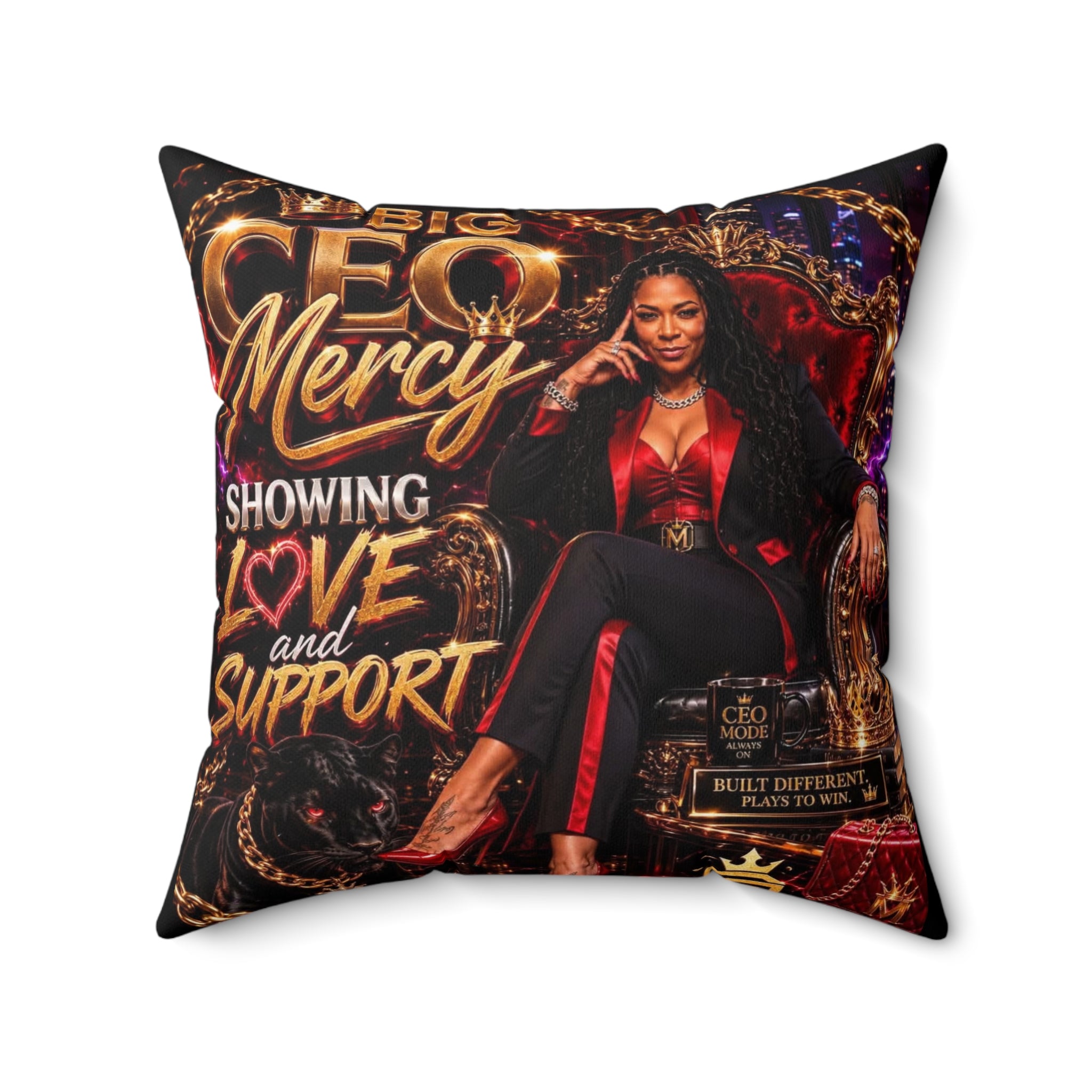 Big CEO Mercy - 'Showing Love and Support' Square Throw Pillow