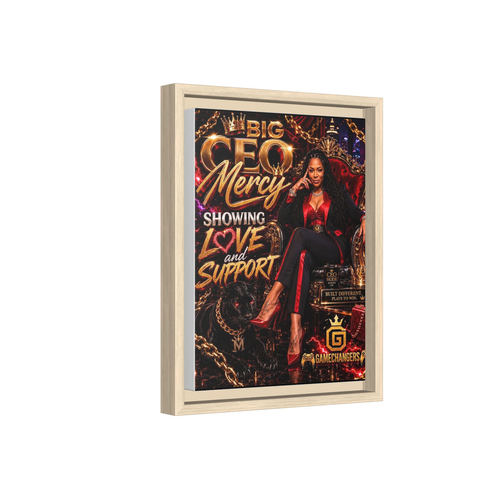 Big CEO Mercy - 'Showing Love and Support' Matte Canvas, Framed (Multi-color)
