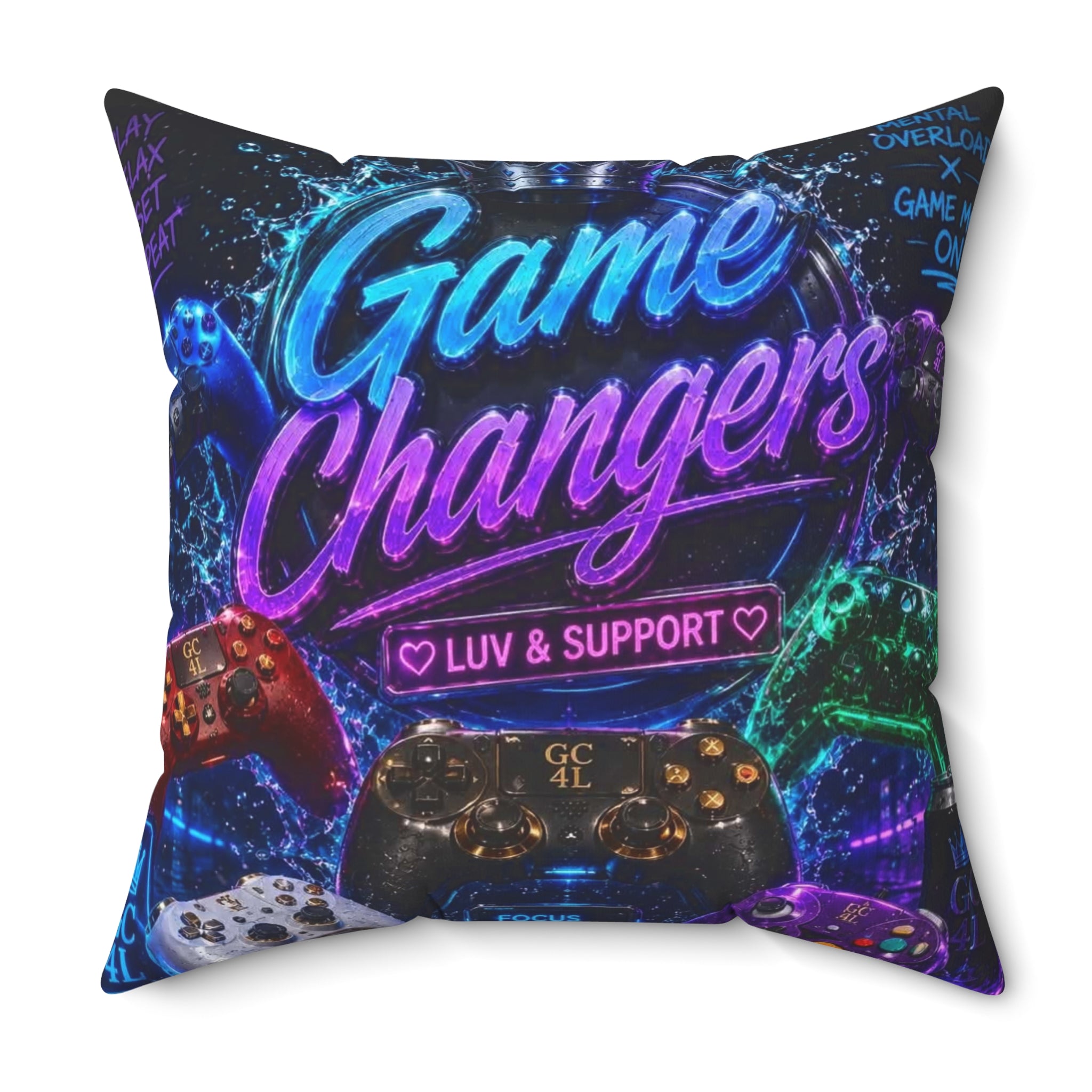 Gamechangers - 'Luv & Support' Square Throw Pillow