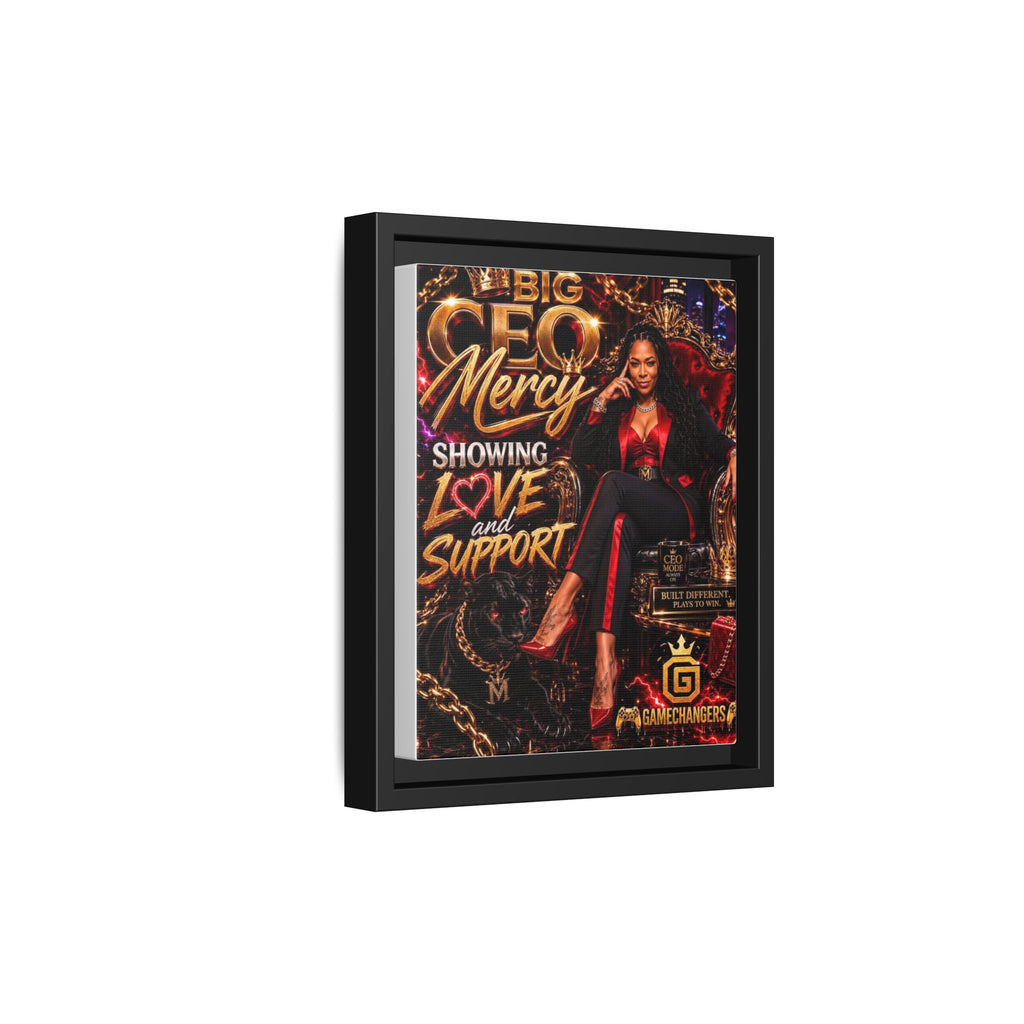 Big CEO Mercy - 'Showing Love and Support' Matte Canvas, Framed (Multi-color)
