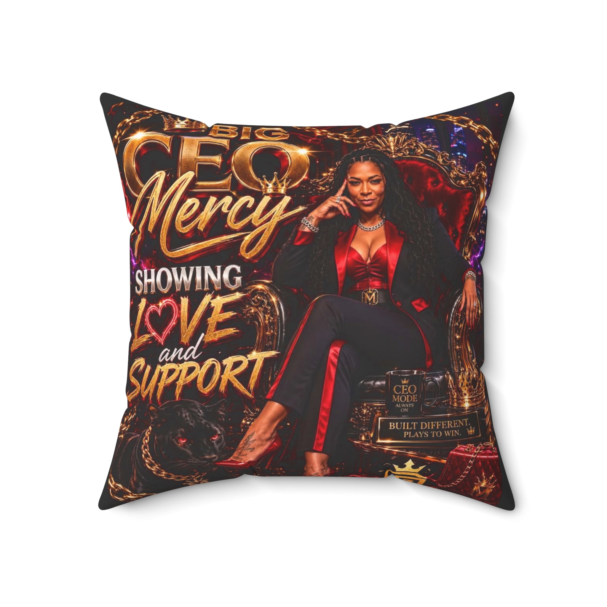 Big CEO Mercy - 'Showing Love and Support' Square Throw Pillow