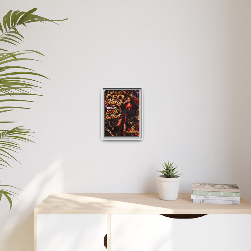 Big CEO Mercy - 'Showing Love and Support' Matte Canvas, Framed (Multi-color)