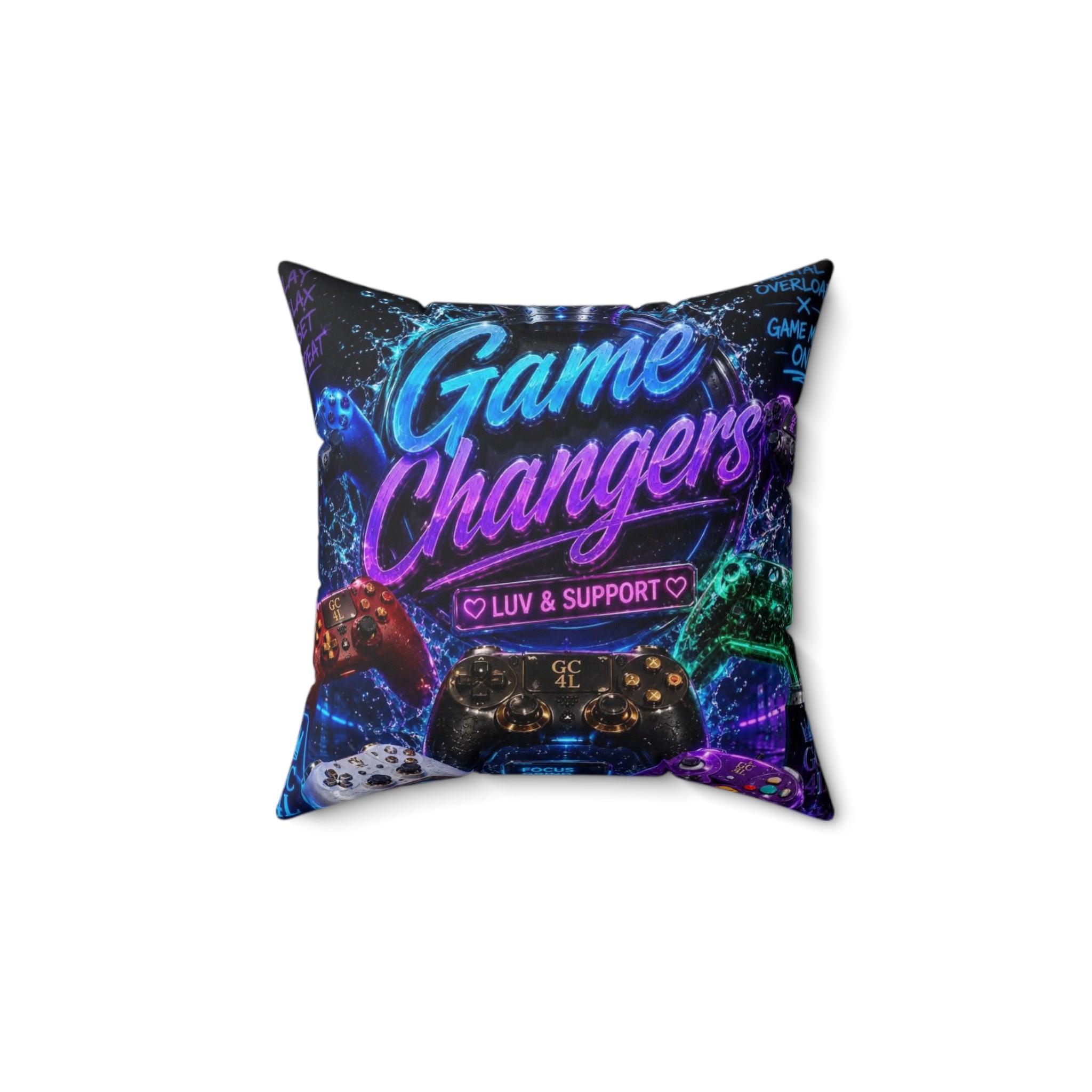 Gamechangers - 'Luv & Support' Square Throw Pillow