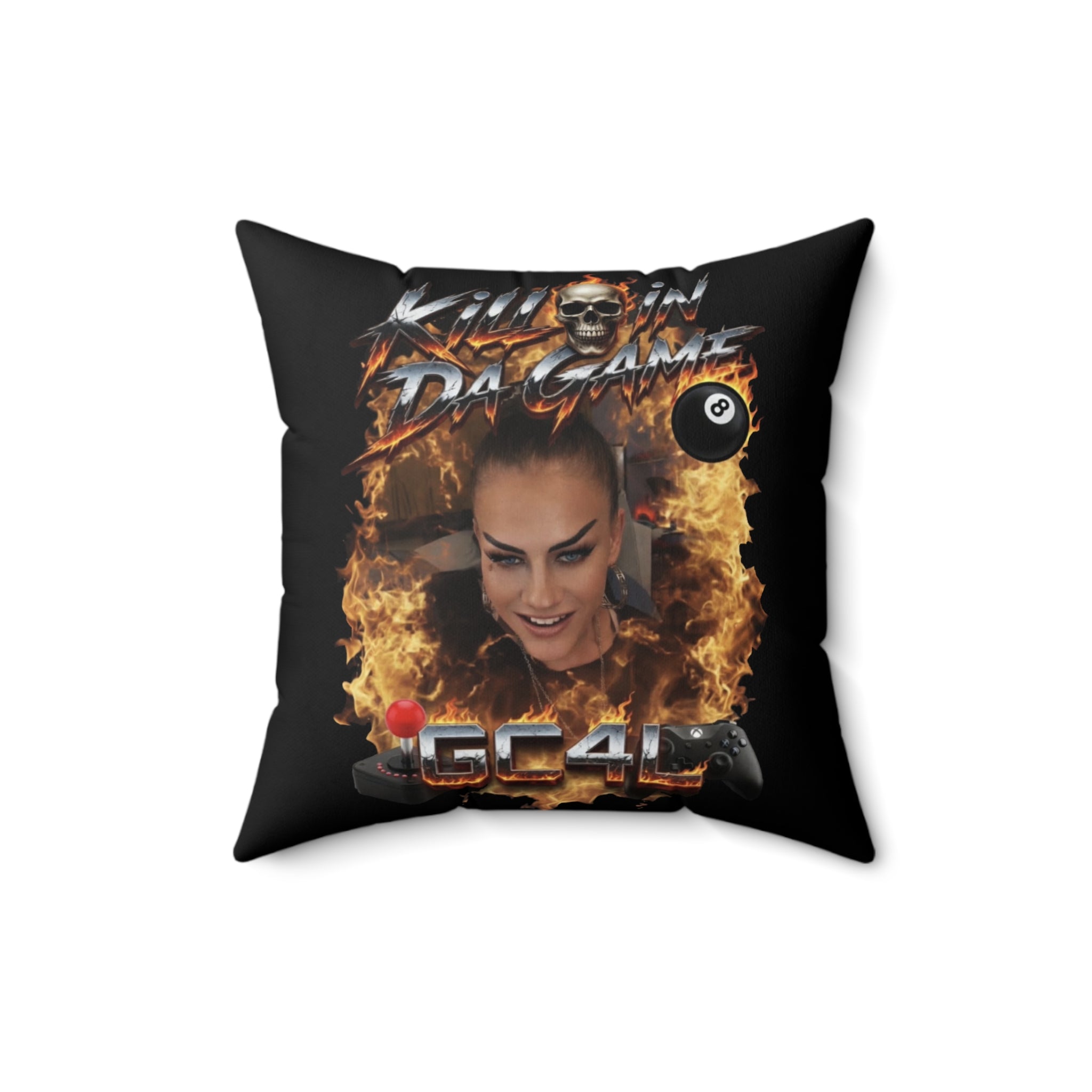 Killin Da Game - 'Flames' Square Throw Pillow