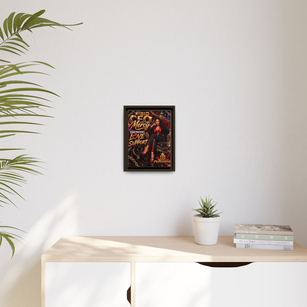 Big CEO Mercy - 'Showing Love and Support' Matte Canvas, Framed (Multi-color)