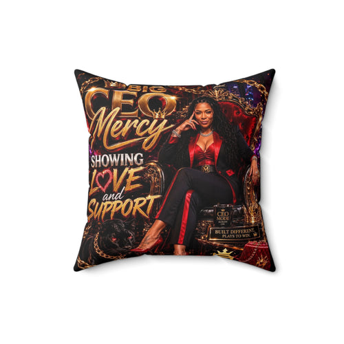 Big CEO Mercy - 'Showing Love and Support' Square Throw Pillow