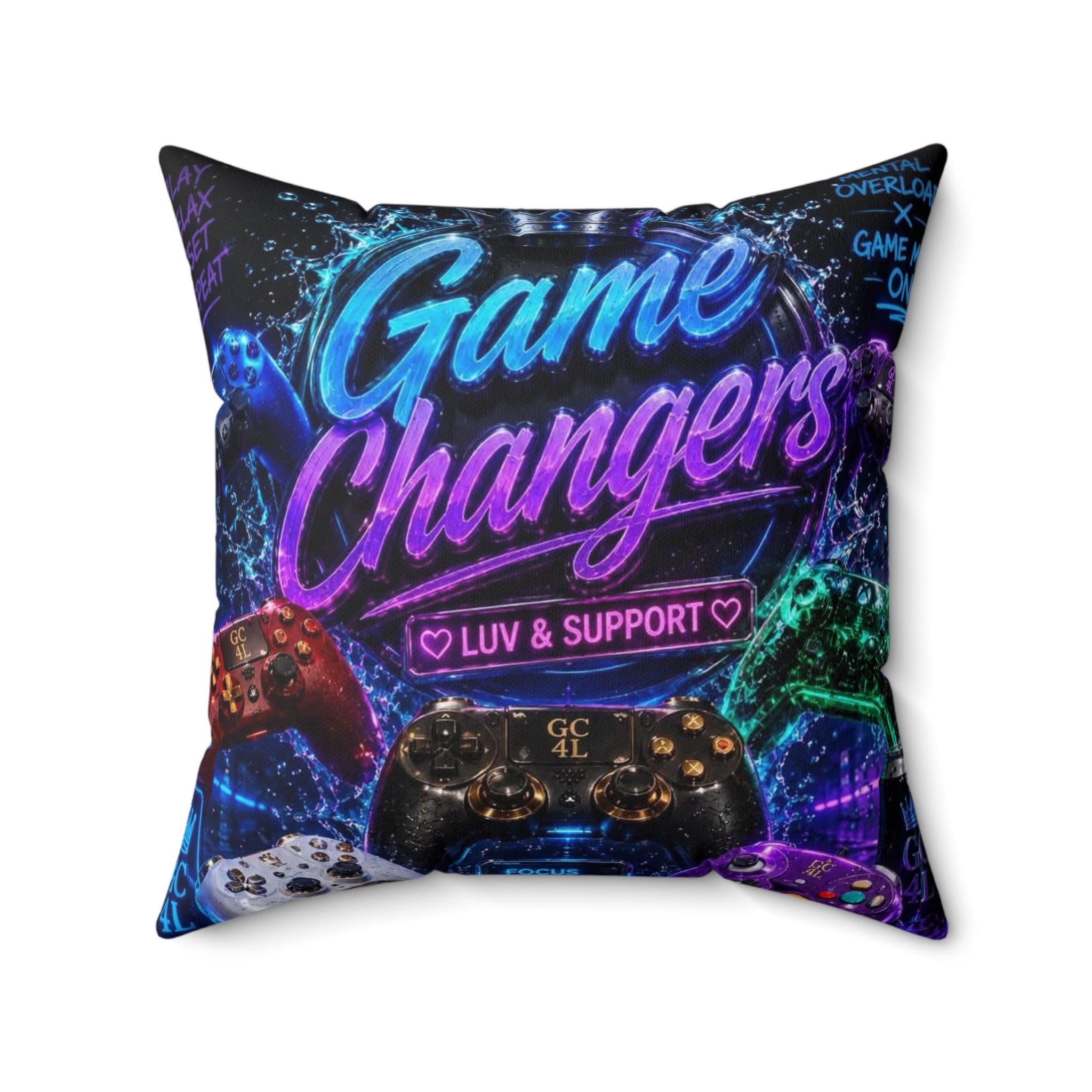 Gamechangers - 'Luv & Support' Square Throw Pillow