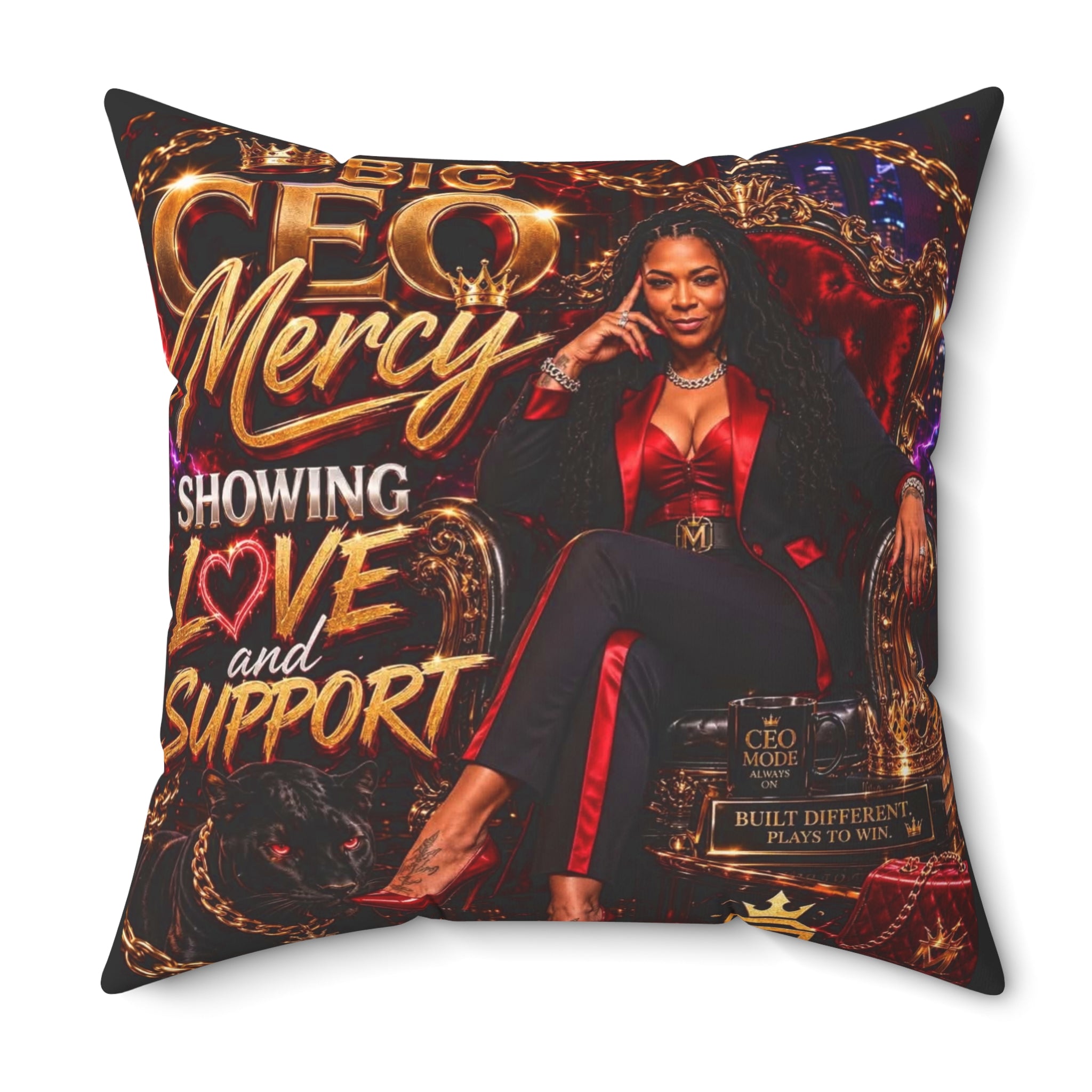 Big CEO Mercy - 'Showing Love and Support' Square Throw Pillow