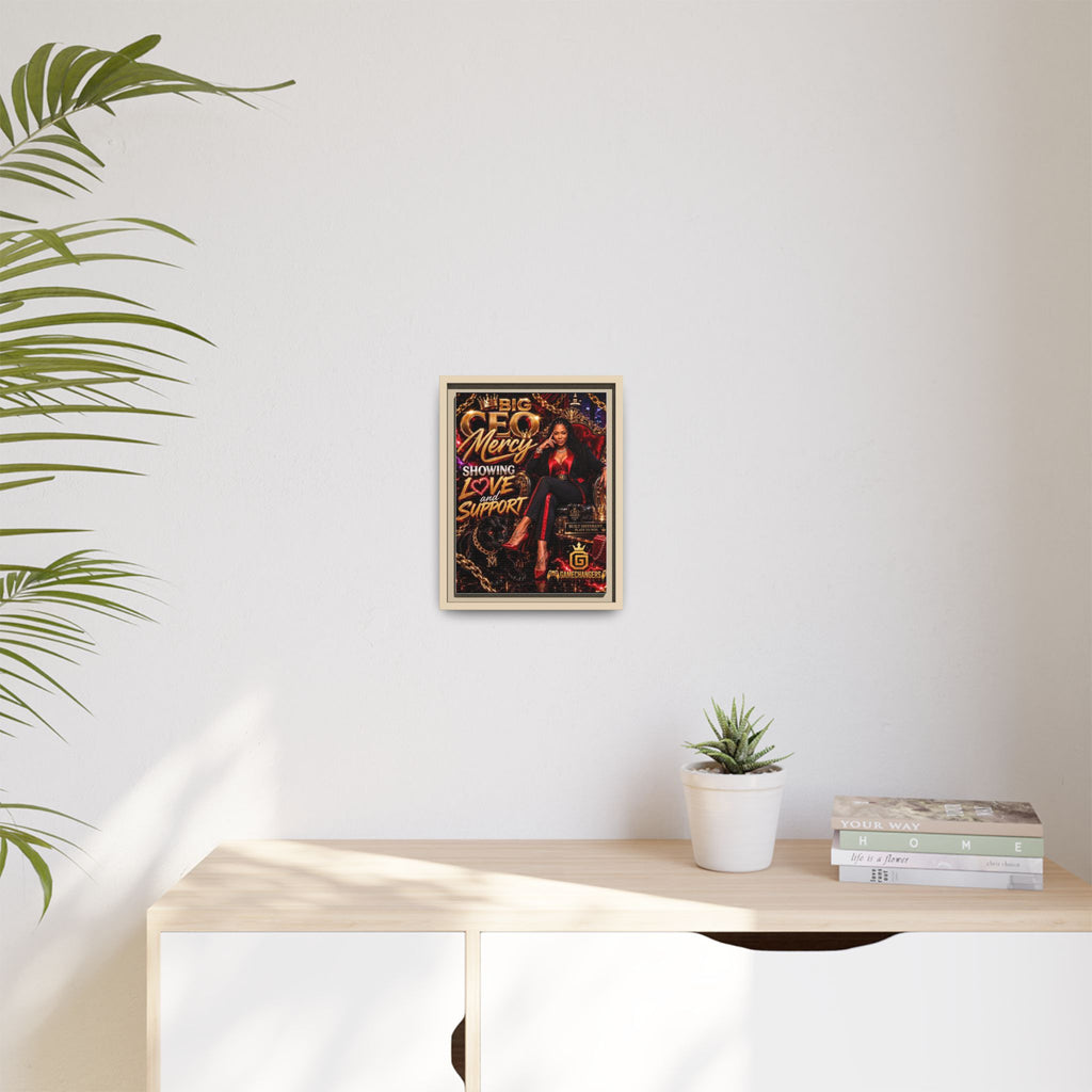 Big CEO Mercy - 'Showing Love and Support' Matte Canvas, Framed (Multi-color)