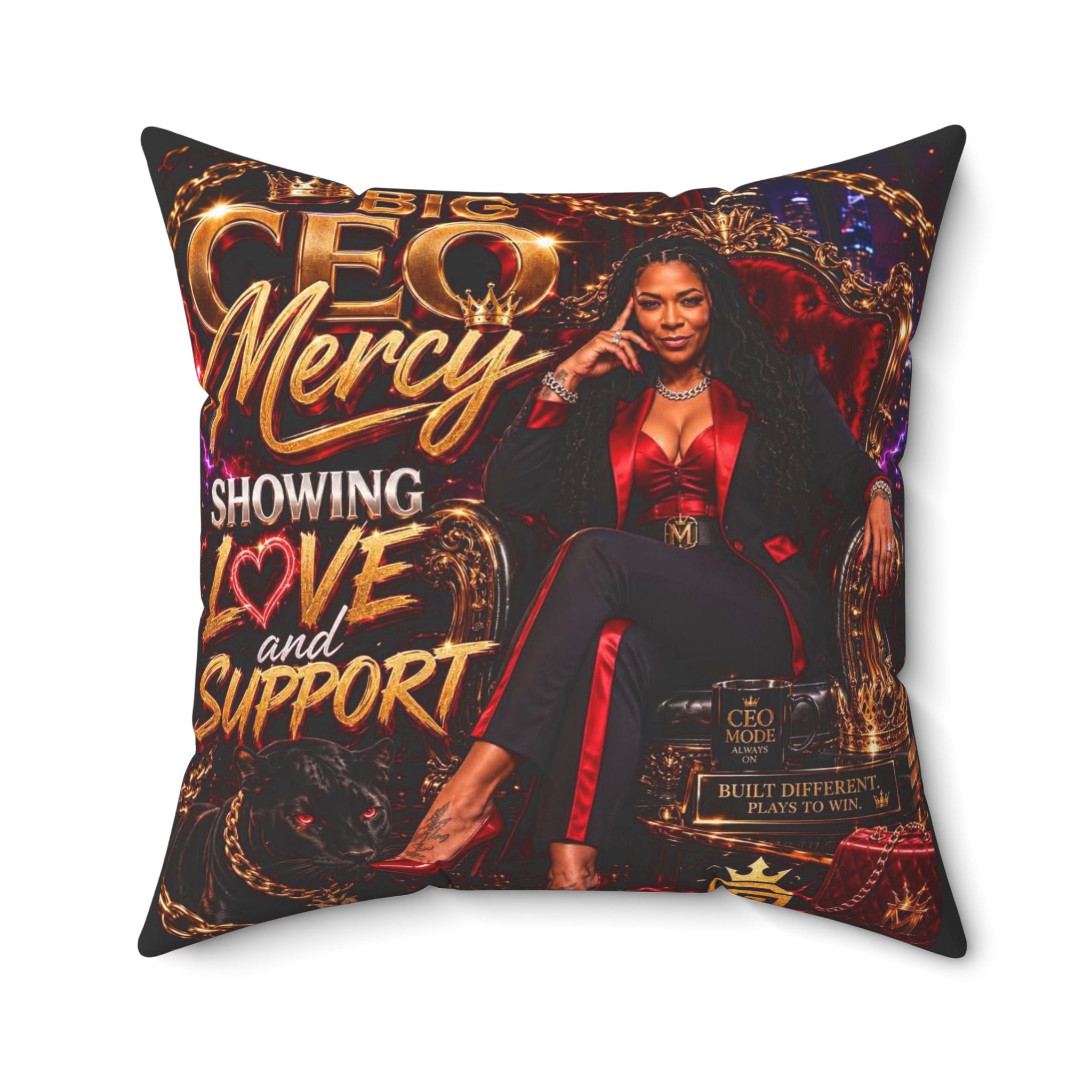 Big CEO Mercy - 'Showing Love and Support' Square Throw Pillow