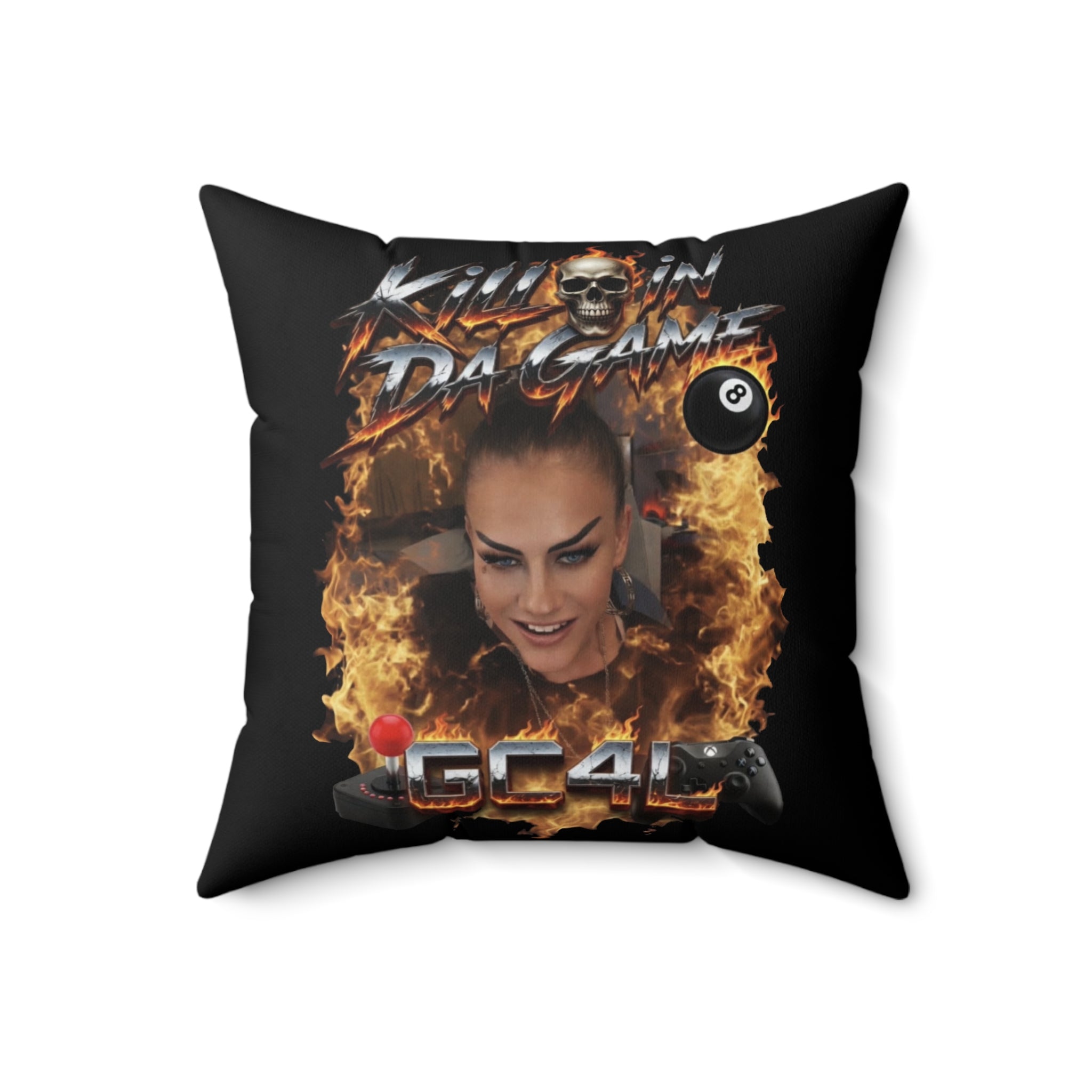 Killin Da Game - 'Flames' Square Throw Pillow