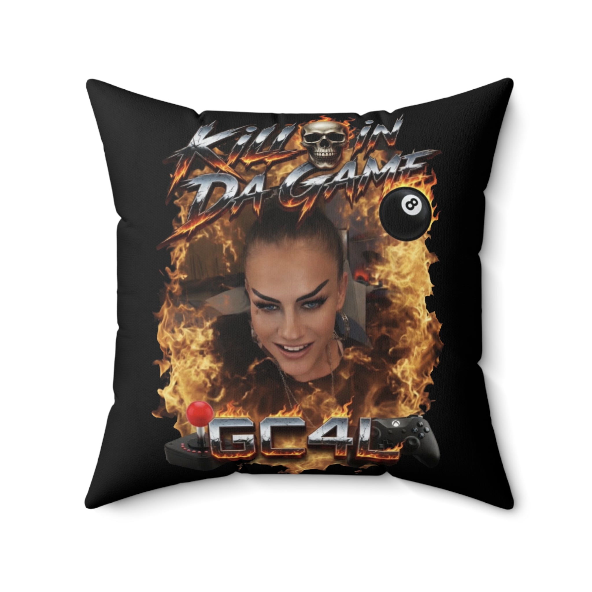 Killin Da Game - 'Flames' Square Throw Pillow