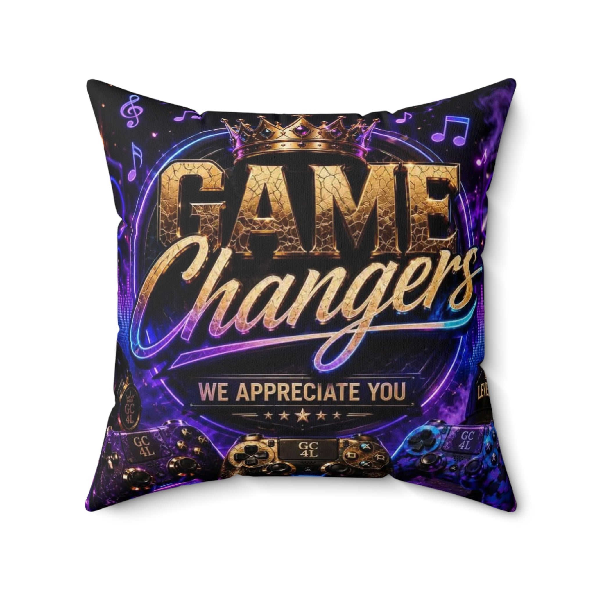 Gamechangers - 'Level Up' Square Throw Pillow