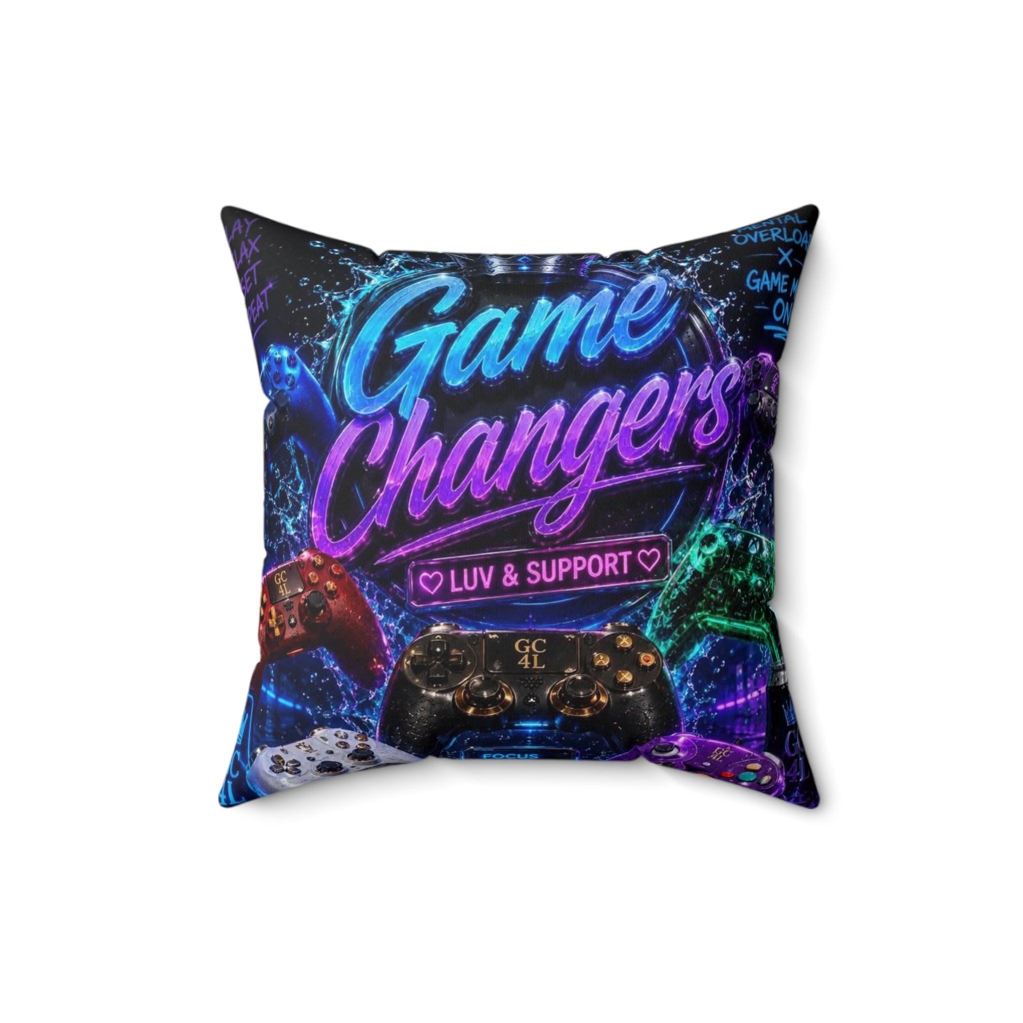 Gamechangers - 'Luv & Support' Square Throw Pillow