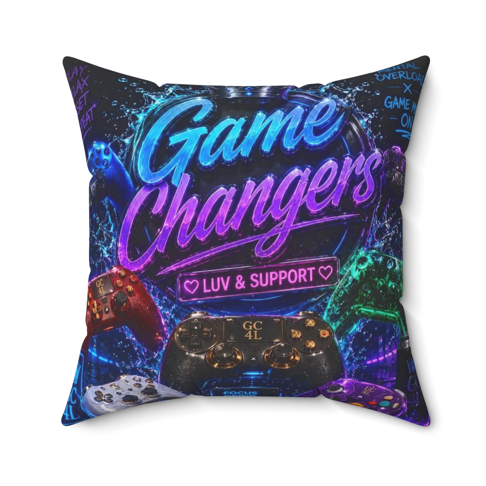 Gamechangers - 'Luv & Support' Square Throw Pillow