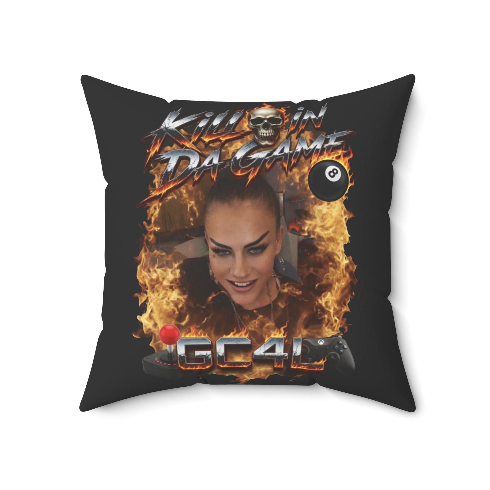Killin Da Game - 'Flames' Square Throw Pillow