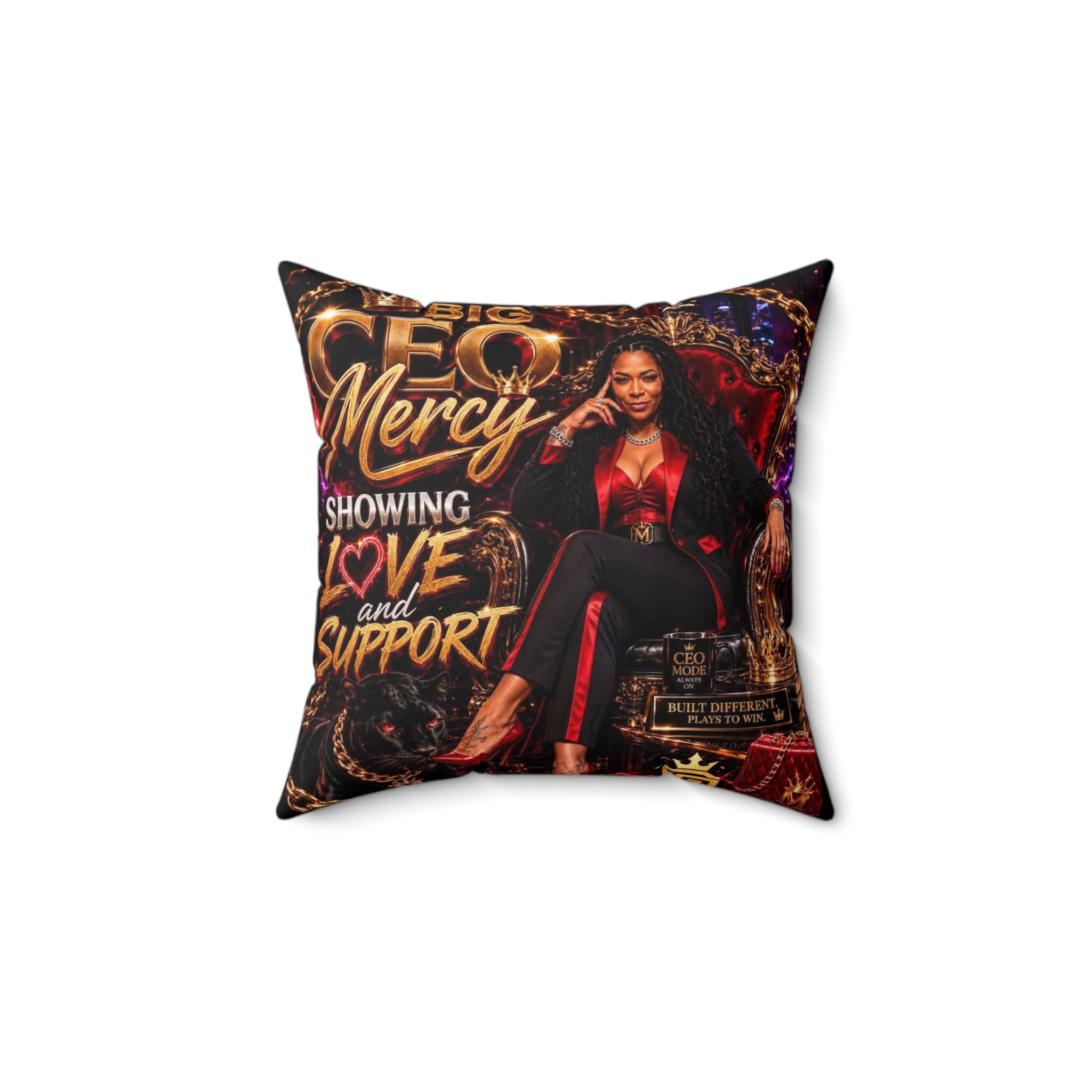 Big CEO Mercy - 'Showing Love and Support' Square Throw Pillow