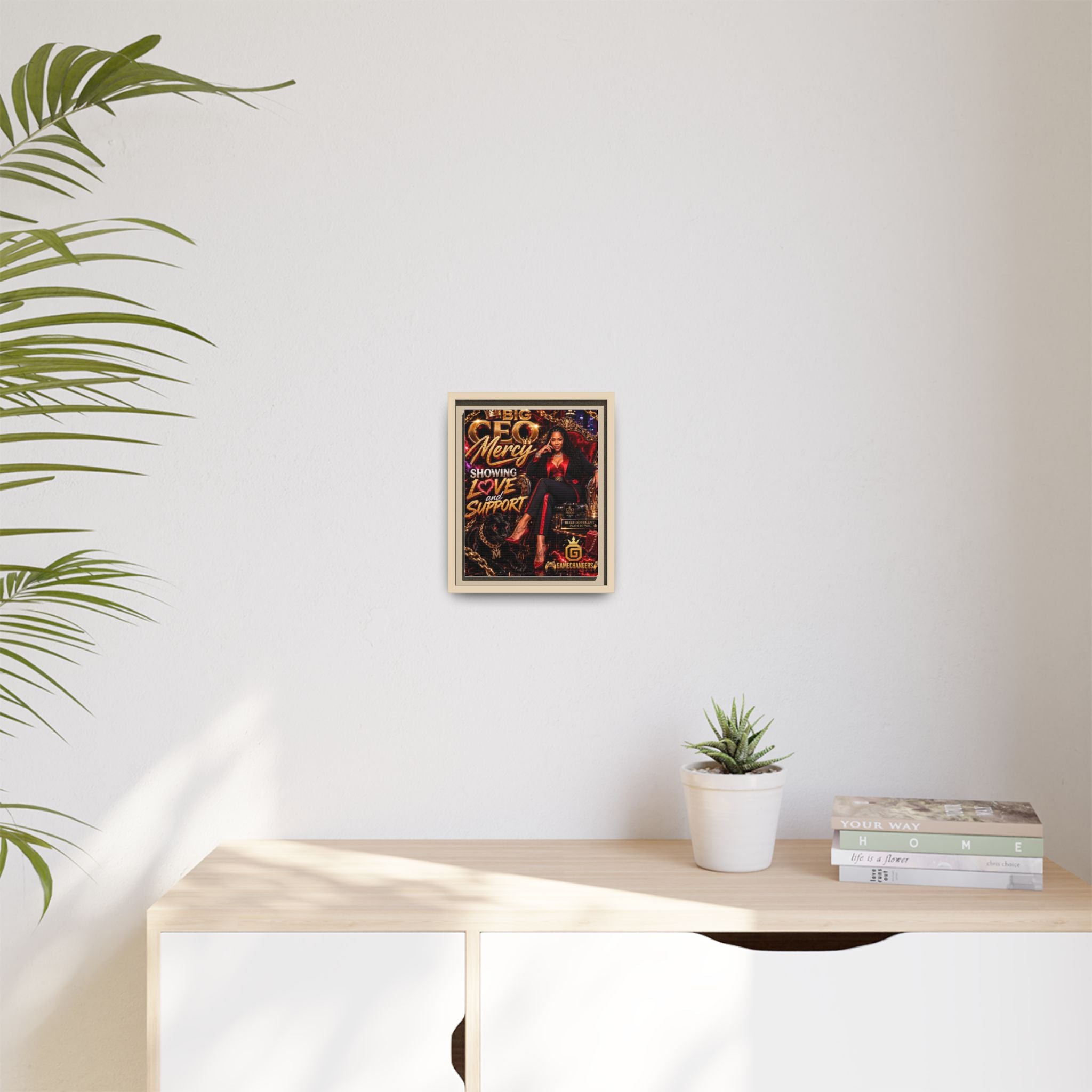 Big CEO Mercy - 'Showing Love and Support' Matte Canvas, Framed (Multi-color)