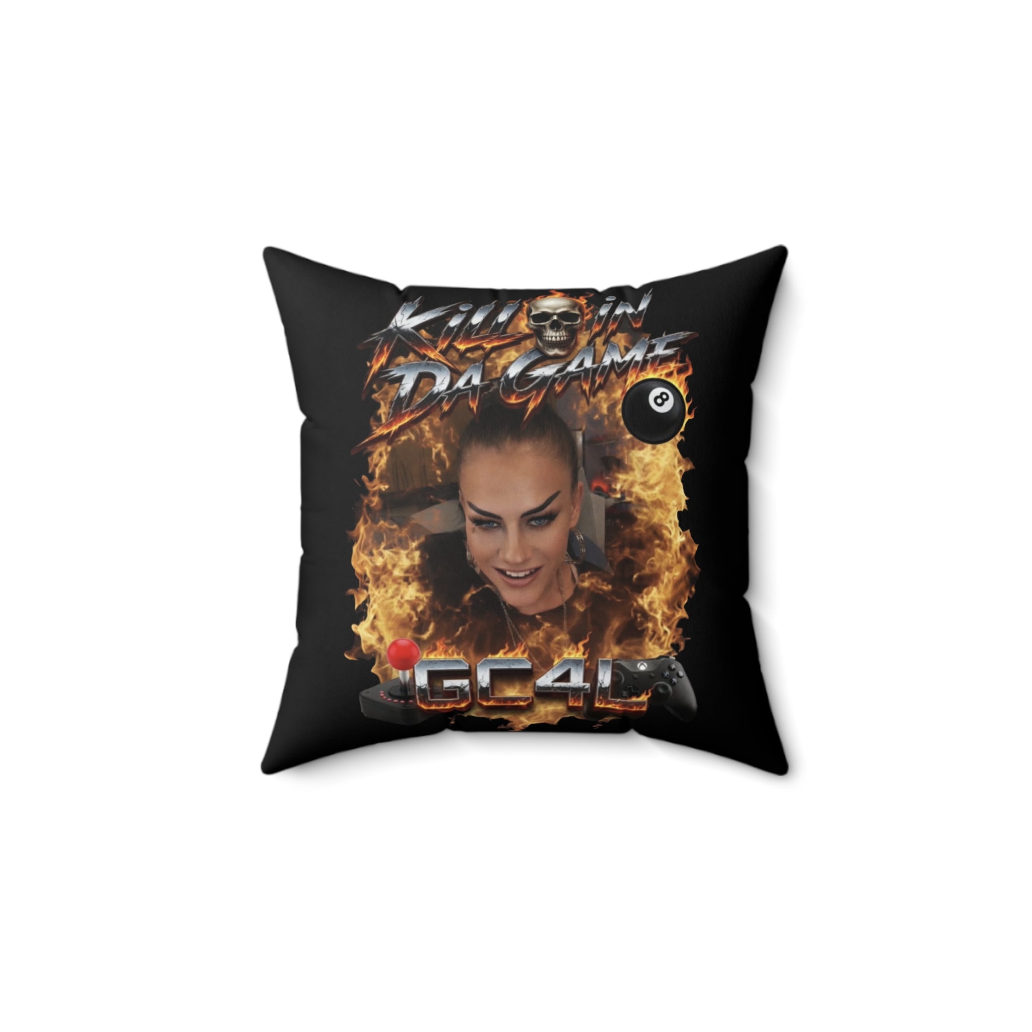 Killin Da Game - 'Flames' Square Throw Pillow