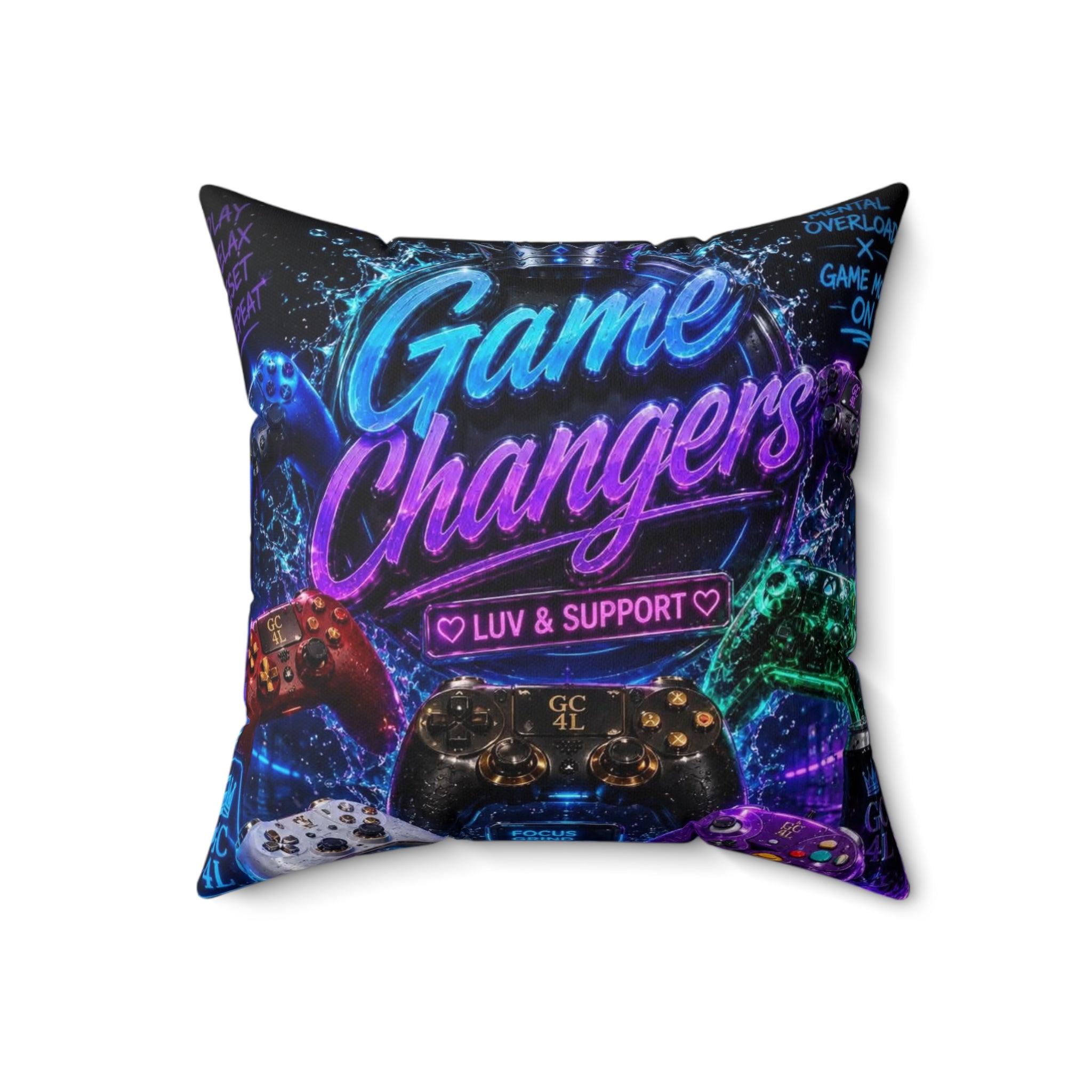 Gamechangers - 'Luv & Support' Square Throw Pillow