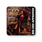 Big CEO Mercy - Love and Support Hardboard Coasters with Cork Bottom (Set of 4)