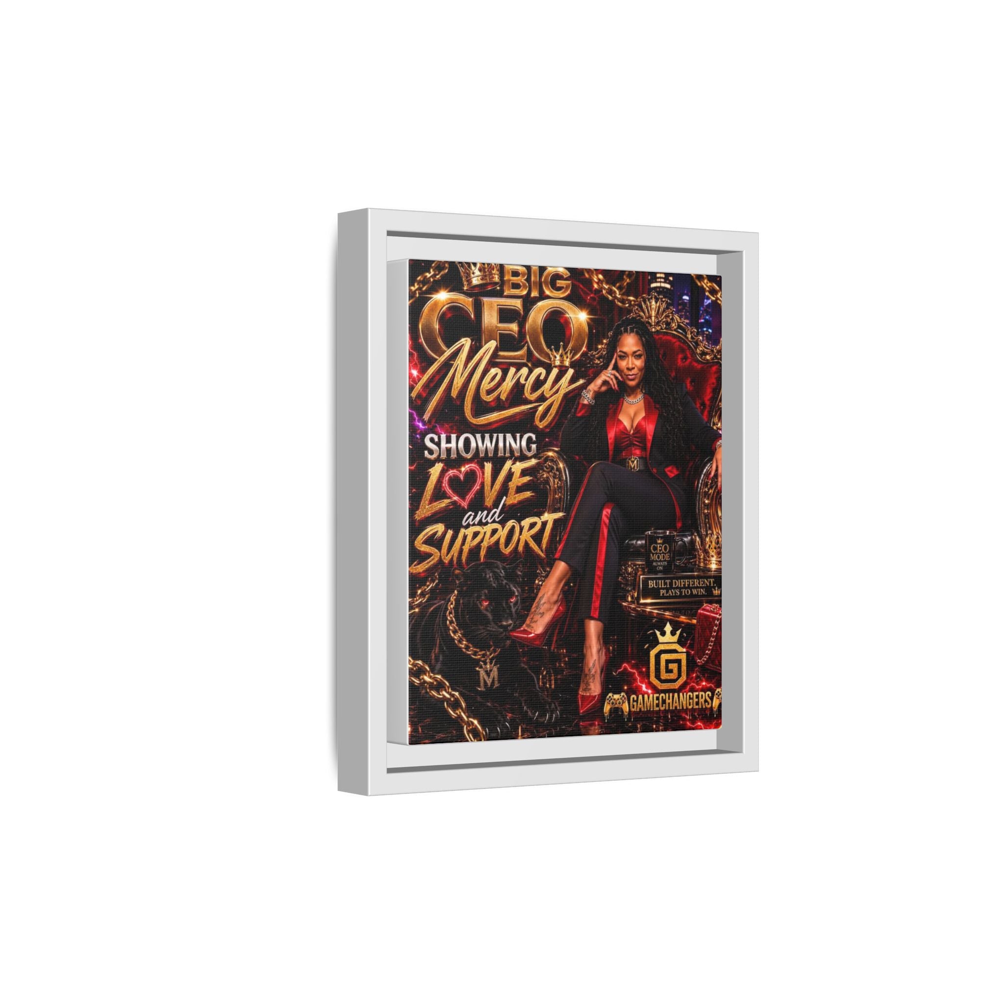 Big CEO Mercy - 'Showing Love and Support' Matte Canvas, Framed (Multi-color)