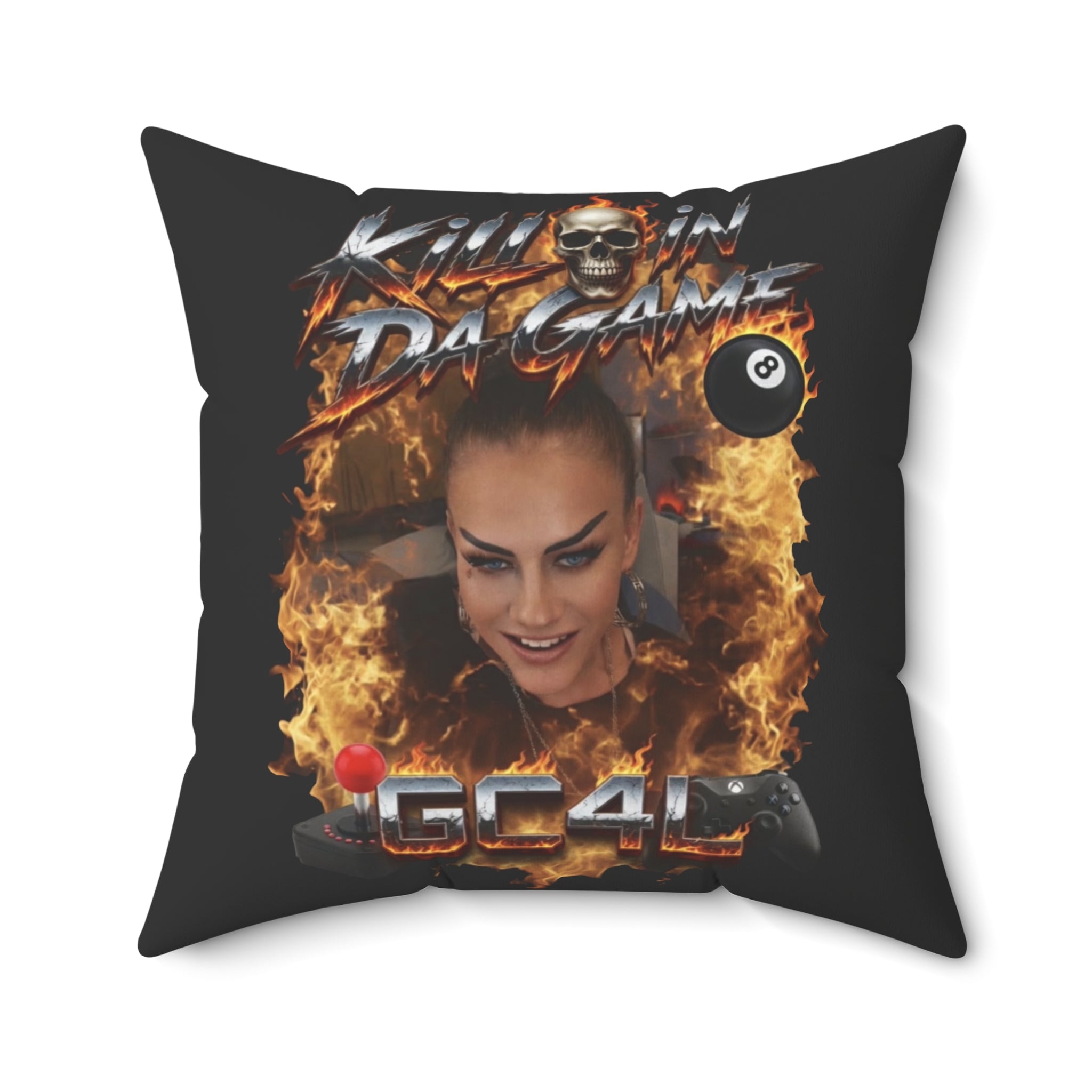 Killin Da Game - 'Flames' Square Throw Pillow