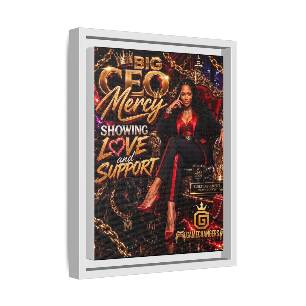 Big CEO Mercy - 'Showing Love and Support' Matte Canvas, Framed (Multi-color)