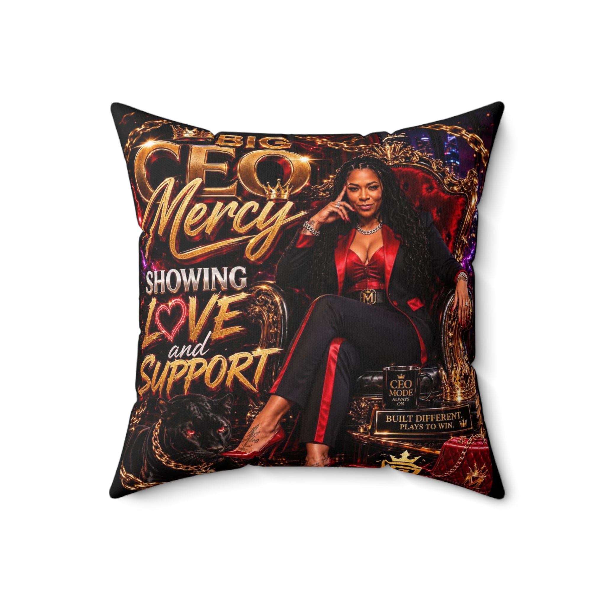 Big CEO Mercy - 'Showing Love and Support' Square Throw Pillow
