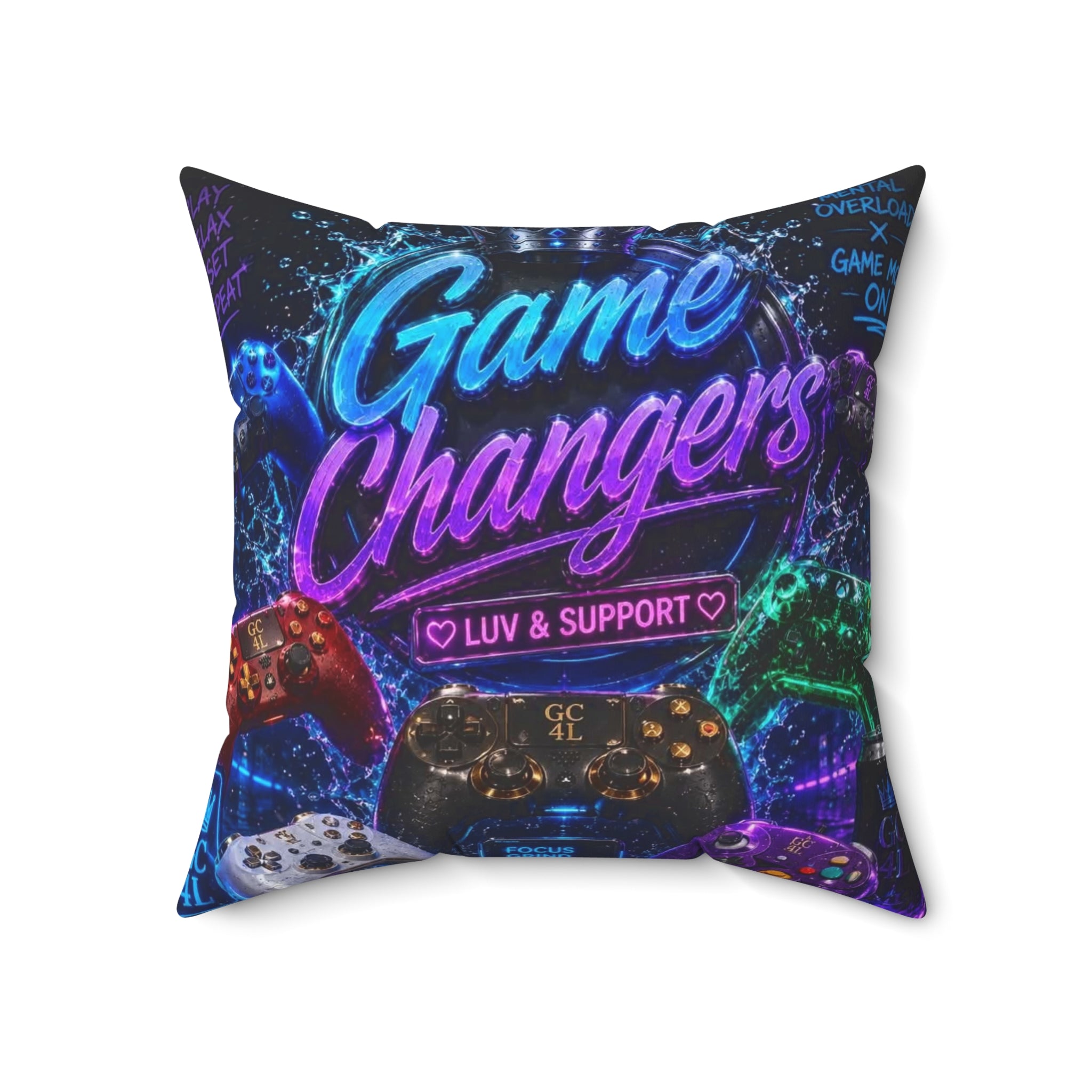Gamechangers - 'Luv & Support' Square Throw Pillow